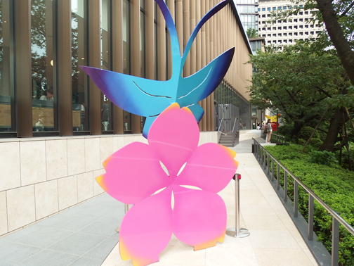 桜の大輪にとまる蝶(花の広場近く)